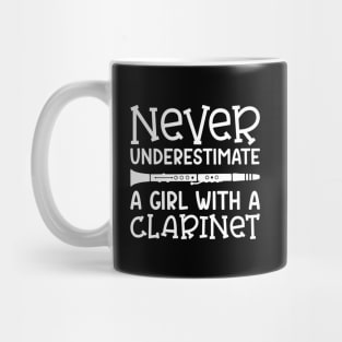 Never Underestimate A Girl With A Clarinet Marching Band Cute Funny Mug